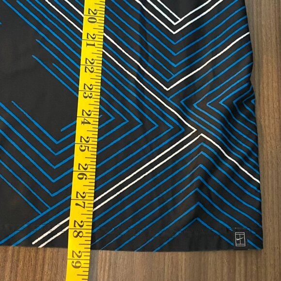 NIKE Tennis Dri-FIt Mens Polo Shirt Black with Blue/White Design Size Large - Picture 8 of 8